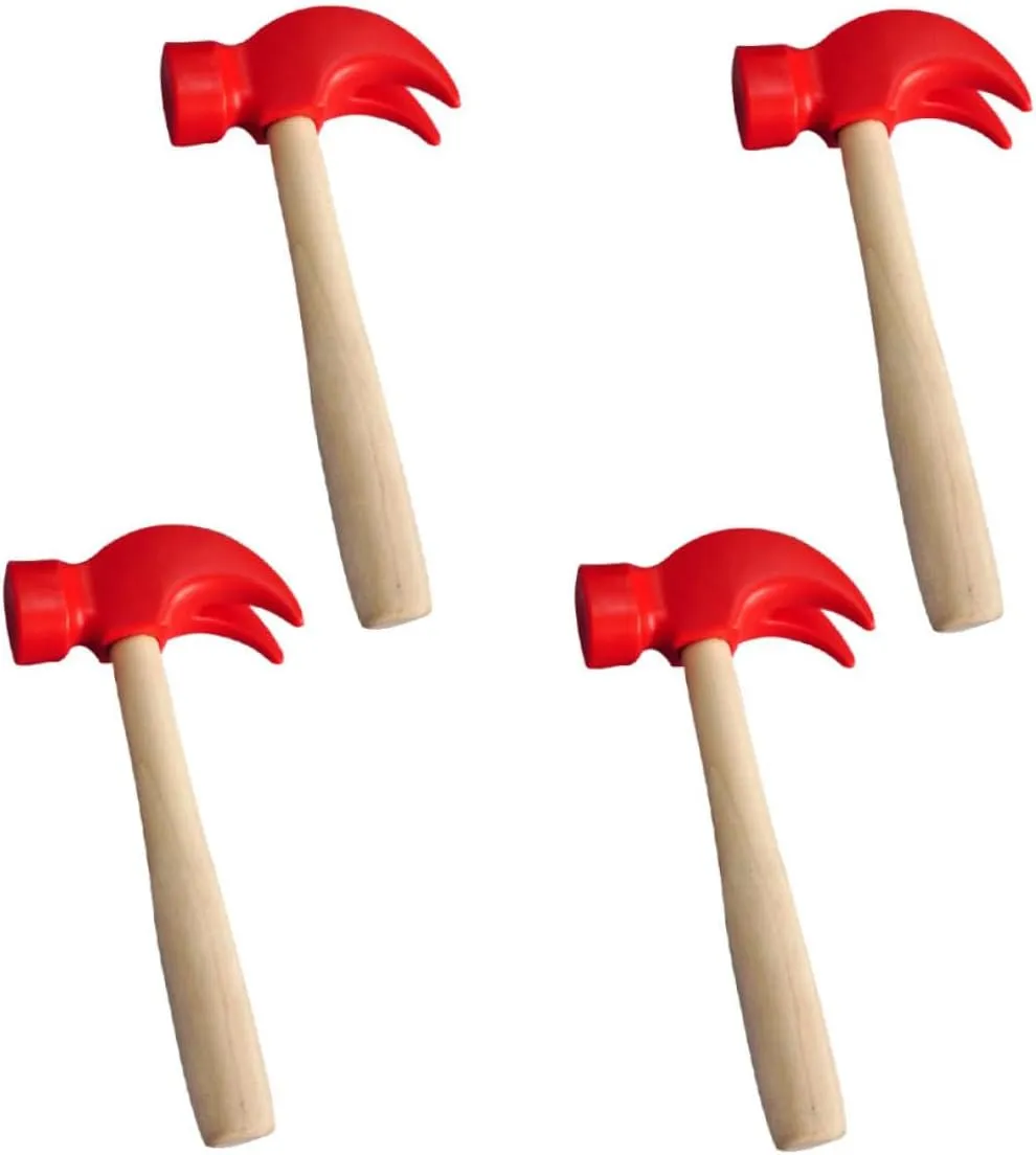 Boys and Parent Interactive Fun 4Pcs Wooden Hammer for Mallets for Hand educable auditorium altitude frivolous crustacean Eye Coordination Lightweight Natural Hammers for 