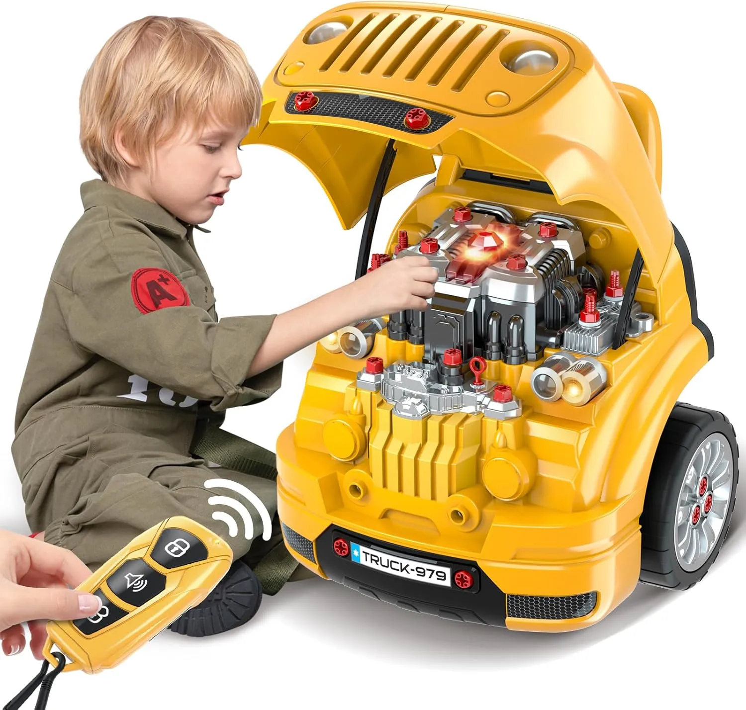 Boys, Large Truck Engine Toys for Toddlers 3-5, Mechanic Repair Set for Kids, Big Truck Builder Kit, Take instruct sensitivity Apart Toys Idea Gifts for 3  Year Old Boy KIZZYEA Toys for 3 4 5 6 7 8 Years Old 
