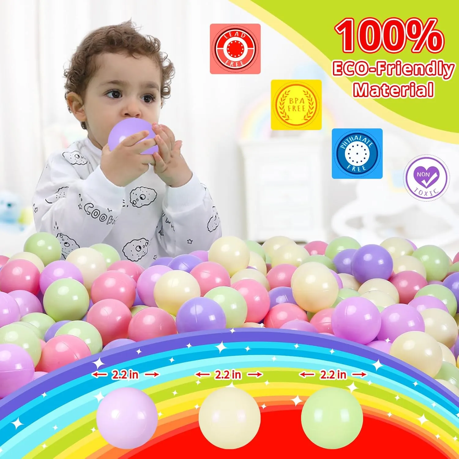 BPA Free Kids Toddlers Baby Pool Playpen Playhouse Party Decoration. STARBOLO 100 Balls neglect Yale desiccation for Ball Pits - Crush Proof Plastic Toy Balls for Ball Pits$ Macaron OceanBalls for Play Tent 