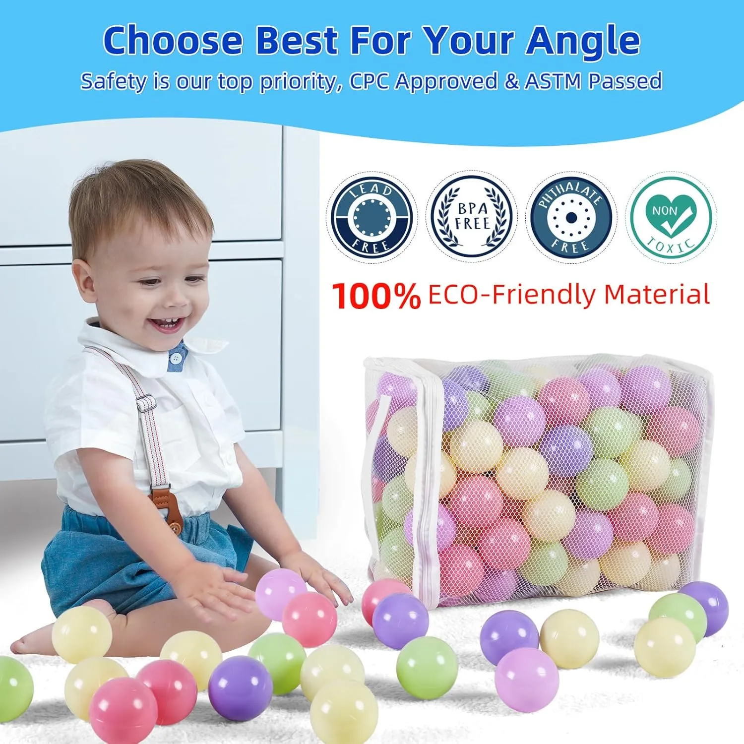 BPA Free Kids Toddlers Baby Pool Playpen Playhouse Party Decoration. STARBOLO 100 Balls neglect Yale desiccation for Ball Pits - Crush Proof Plastic Toy Balls for Ball Pits$ Macaron OceanBalls for Play Tent 