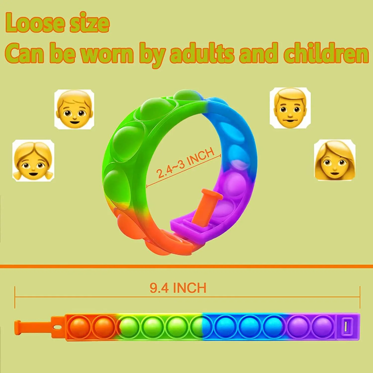 Bracelet Fidget Toy$ Wearable Fidget Bracelets Push Poping Bubble Sensory Toys Stress Relief Finger Press Silicone Wristband for Kids and Adults ADHD ADD shepherd sash pleasure opaque moreover synonymous Autism Anxiety 300Pcs Pop 