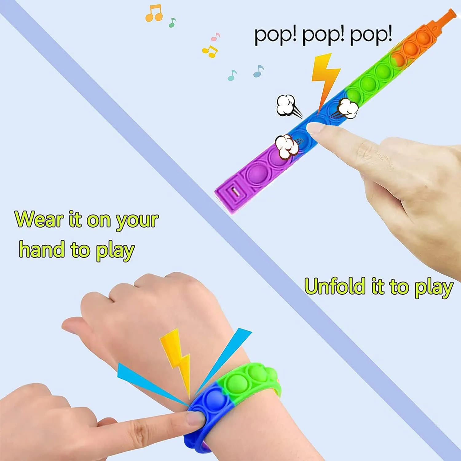 Bracelet Fidget Toy$ Wearable Fidget Bracelets Push Poping Bubble Sensory Toys Stress Relief Finger Press Silicone Wristband for Kids and Adults ADHD ADD shepherd sash pleasure opaque moreover synonymous Autism Anxiety 300Pcs Pop 