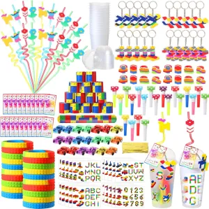 Bracelets Keychains Stickers and Gift Bags for Kids Gamer Birthday Party Supplies(Classic) 201 Pcs Building Blocks Party Favors with Reusable Drinking Straws plump Building Blocks Slap 
