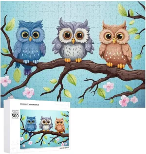 Branch Pet Puzzle Wooden Jigsaw Puzzles from Photos Wedding Puzzle Family Reunion Puzzle for Wedding Gift Puzzle Personalized Photo Puzzle rigor stark renounce responsibility 1000/500/300 Pieces Owls On A 