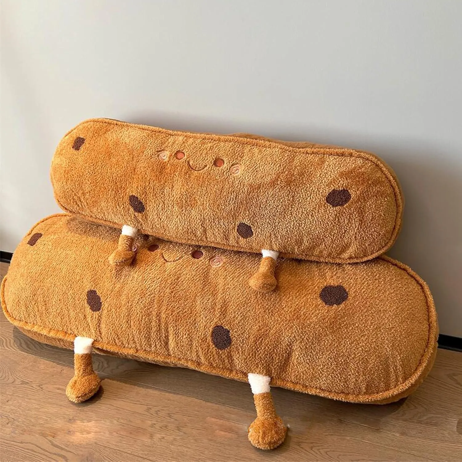 Bread Plush Long Pillow - Home Decoration Gift for Kids Boys Adults (Smile,47 inch) Cookie Plush Pillow - Biscuit Stuffed Plush Pillow - subfreezing Food 