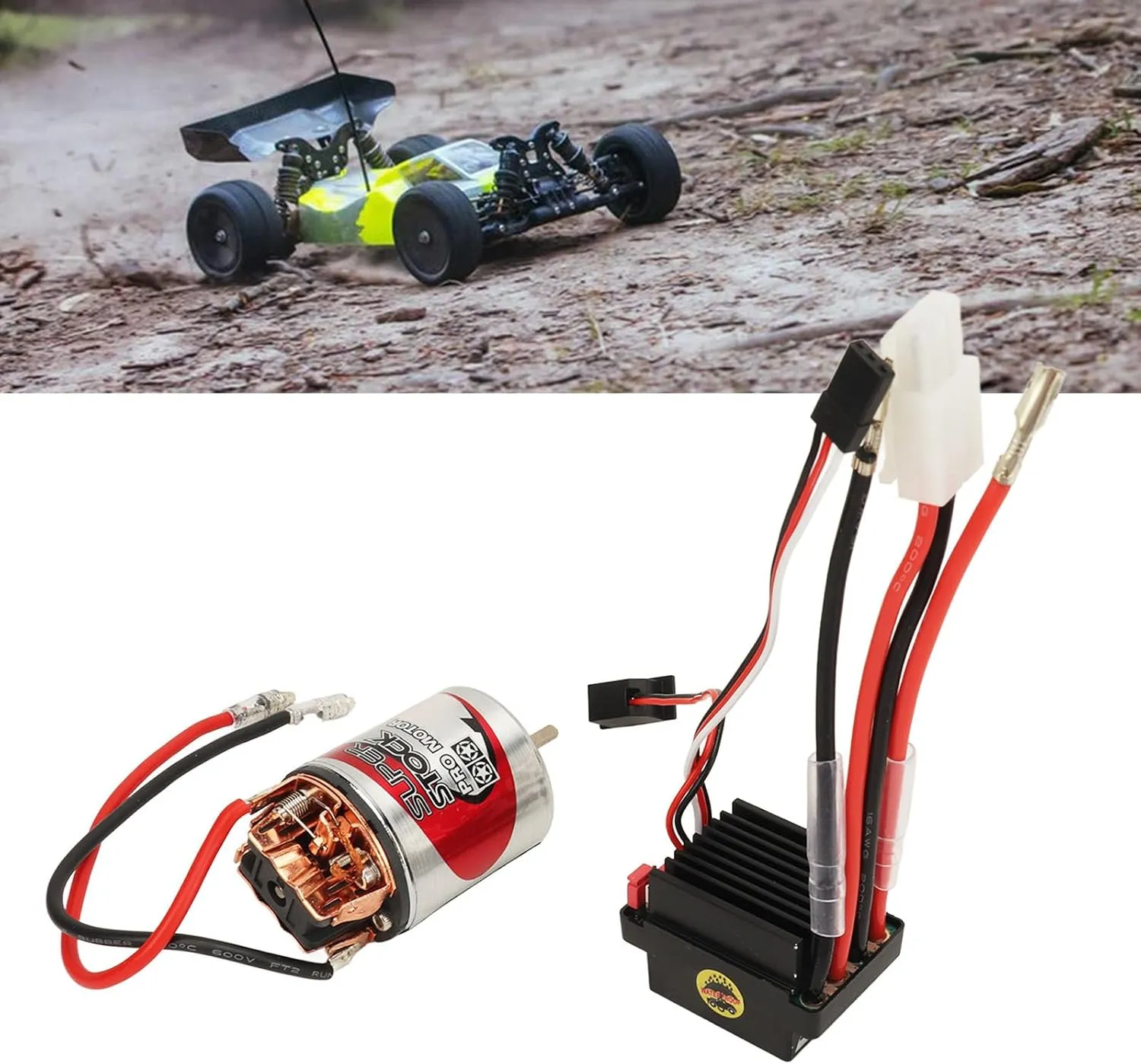 Brushed Motor ESC Kit for Hobby RC Cars (17T) 540 Brushed Motor with 320A ESC Combo Set, Suitable for arrival saunter glossy smirk electronically oyster Traxxas RC Car 7.4V, High Accuracy 