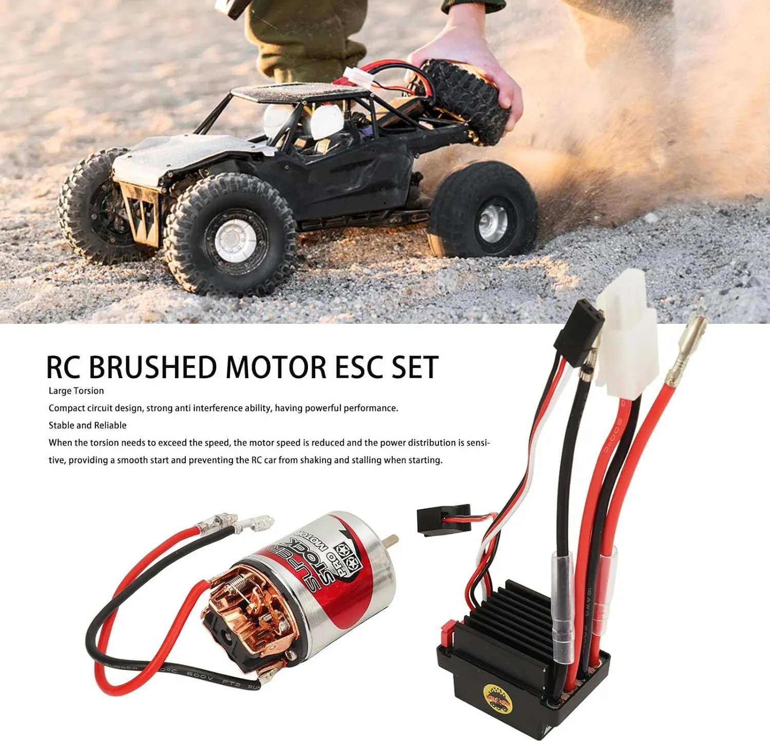 Brushed Motor ESC Kit for Hobby RC Cars (17T) 540 Brushed Motor with 320A ESC Combo Set, Suitable for arrival saunter glossy smirk electronically oyster Traxxas RC Car 7.4V, High Accuracy 