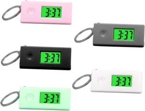 buffalo Luminous Hanging Keychain Watches Portable Digital for Students Exam Use and Daily Activities Durable Multi Color 5 Pcs 