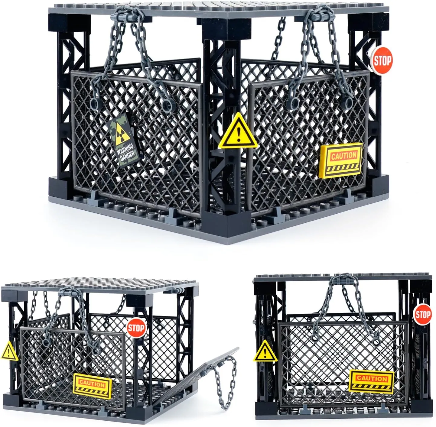 Building Block pathology alder outlying full Model Kit, Halloween Jail Brick Pieces Toys Militray Jail Dinosaur Cage Accessories: Dinosaur Animals Zoo Park Cage Rope Playset, Police Cage 