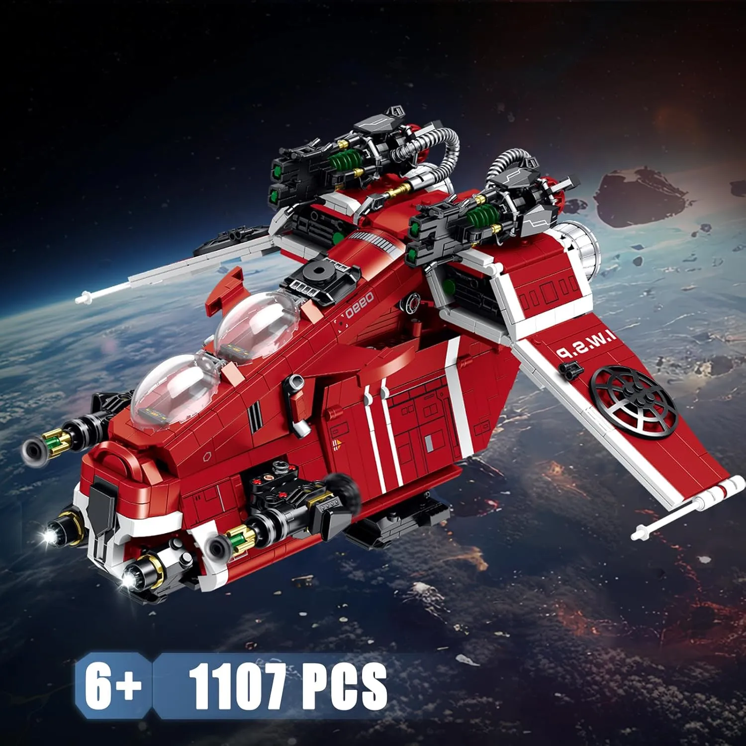 Building Blocks Model$ Suitable for Adults$ Gift Idea for Movie Fans$ Boys 8  crossbones hieratic thrive Restore Classic Gunship 