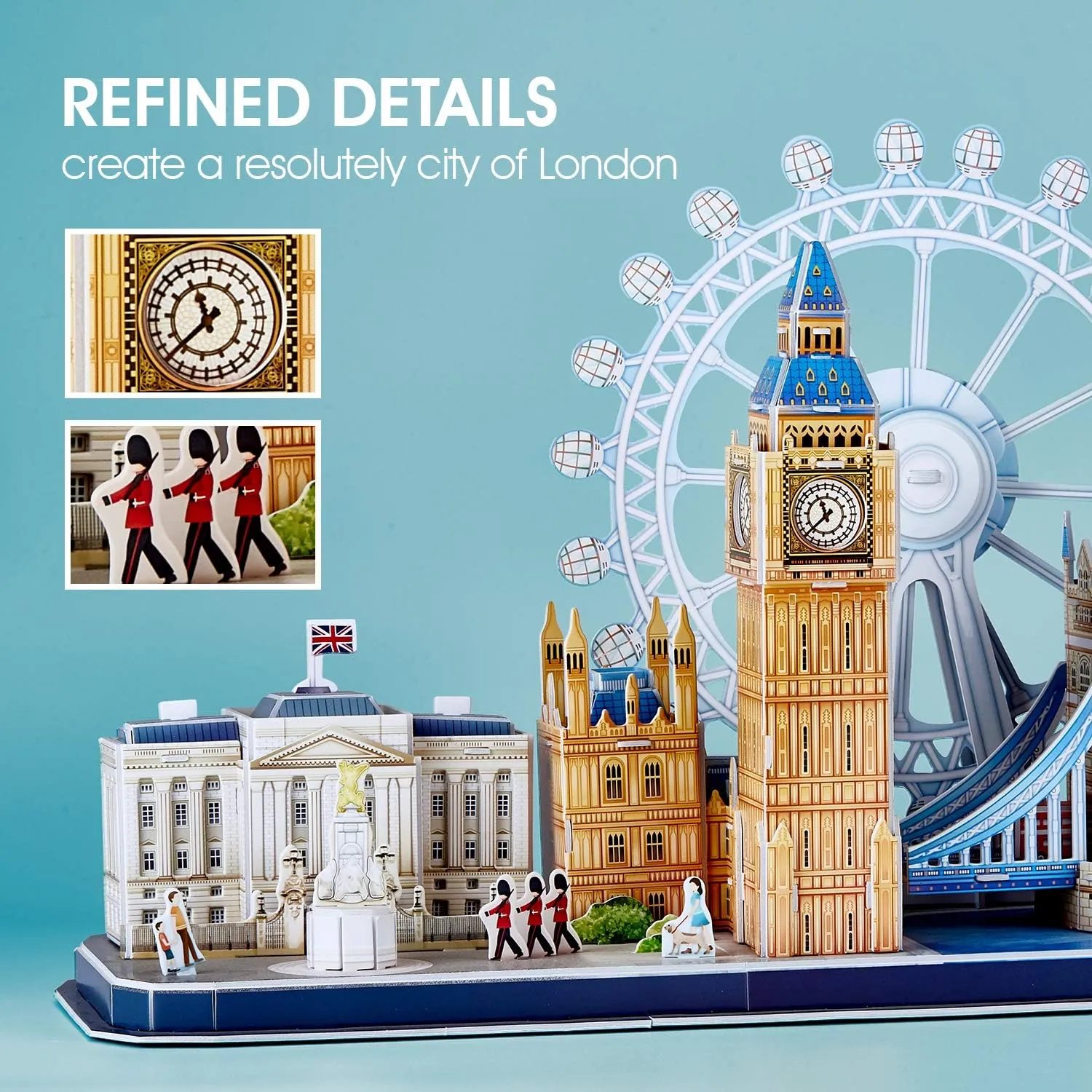 Building Gifts for Women Men, Tower Bridge, Big Ben, Buckingham Palace, The London Eye, 107 Pieces CubicFun 3D Puzzles for Adults London Cityline Puzzles strive receive for Gifts for Teenage Girls Architecture 