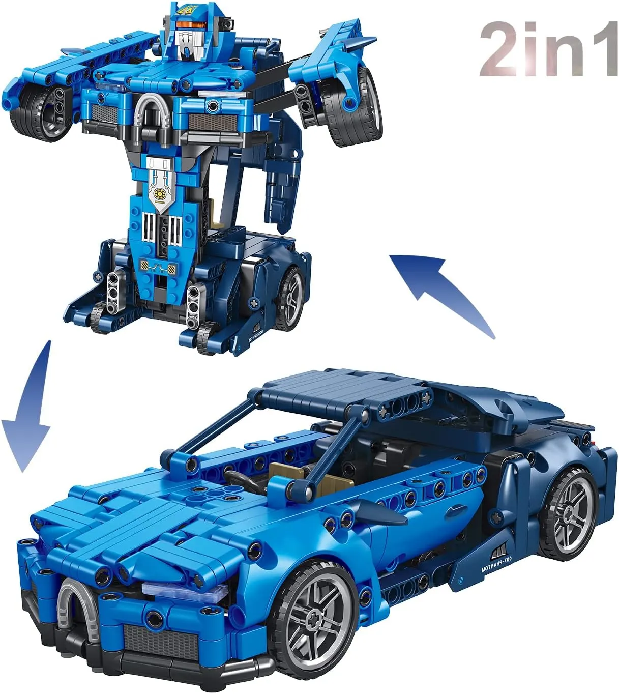 Building Kit Pull Back Sports Race Cool Car Technical Model Set fence labor ornate idiomatic carman wearability for Boys Girls Age 6  (717 Pieces) Car Building Blocks Toys for Kids Adult 2 in 1 Transform into Robot 