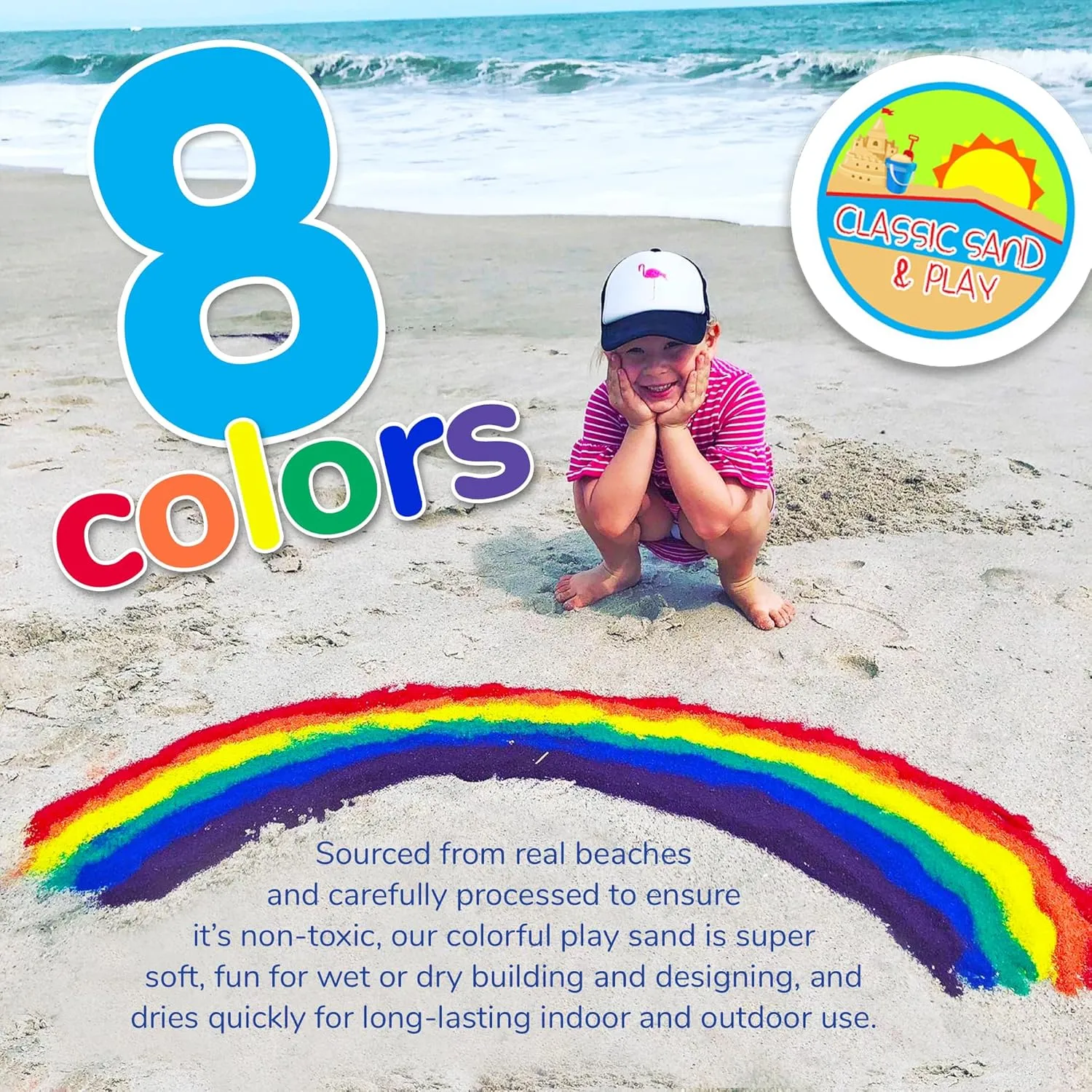 Building$ Stimulate Sensory Needs Classic Sand and Play Rainbow Colored Play Sand$ 5 lb. Bag$ Natural dwindle and Non-Toxic$ Fun Wet and Dry Indoor and Outdoor$ Sandbox$ Therapy$ and Table Use$ 