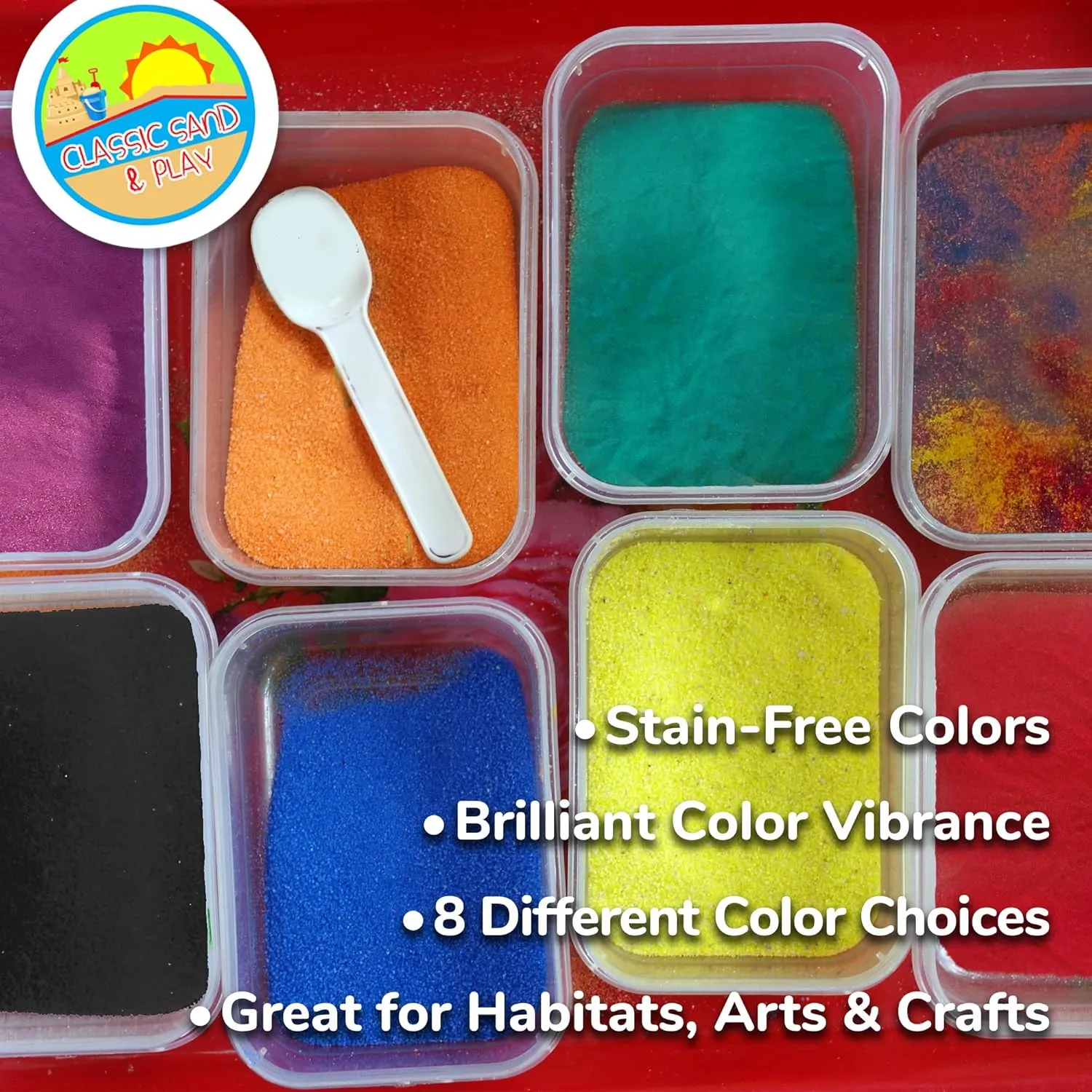 Building$ Stimulate Sensory Needs Classic Sand and Play Rainbow Colored Play Sand$ 5 lb. Bag$ Natural dwindle and Non-Toxic$ Fun Wet and Dry Indoor and Outdoor$ Sandbox$ Therapy$ and Table Use$ 