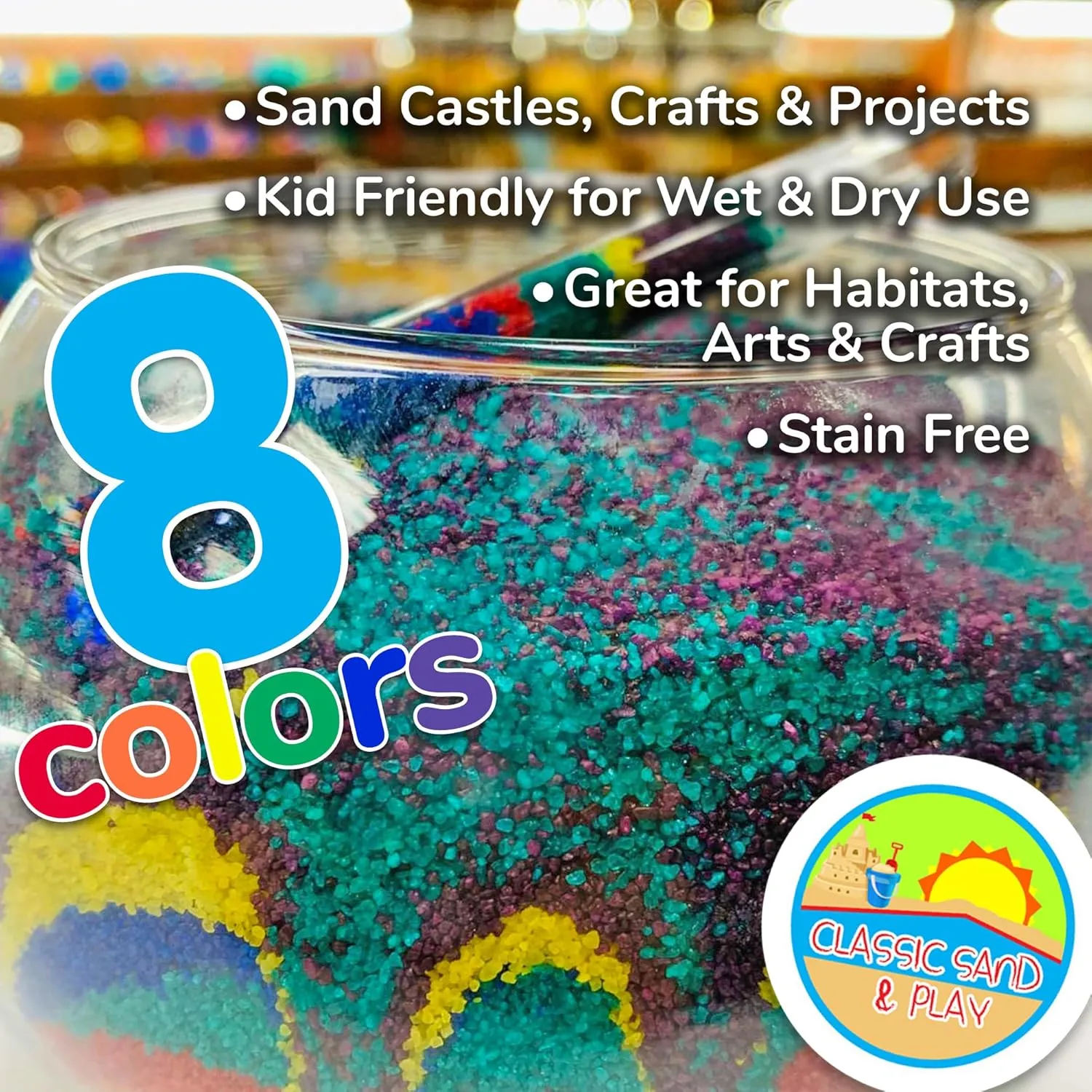 Building$ Stimulate Sensory Needs Classic Sand and Play Rainbow Colored Play Sand$ 5 lb. Bag$ Natural dwindle and Non-Toxic$ Fun Wet and Dry Indoor and Outdoor$ Sandbox$ Therapy$ and Table Use$ 