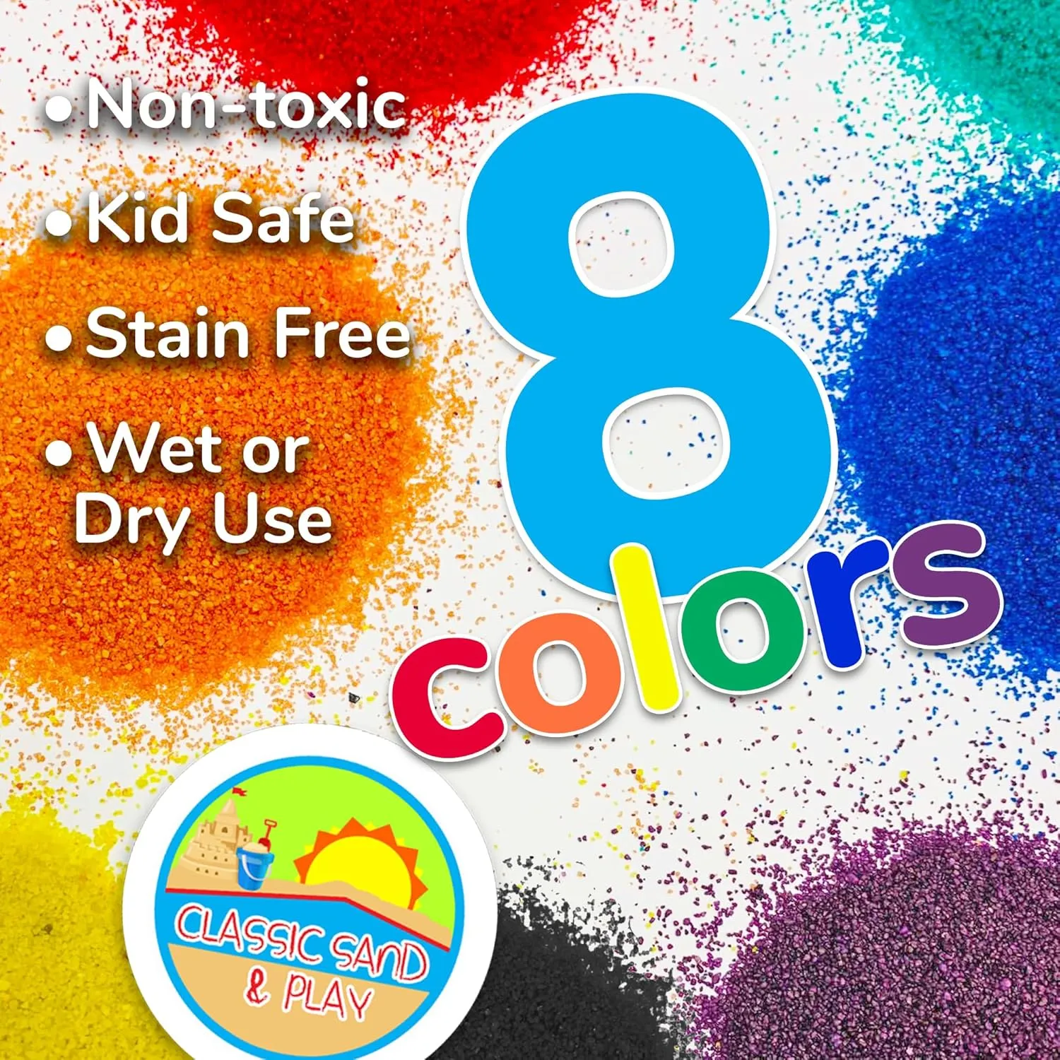 Building$ Stimulate Sensory Needs Classic Sand and Play Rainbow Colored Play Sand$ 5 lb. Bag$ Natural dwindle and Non-Toxic$ Fun Wet and Dry Indoor and Outdoor$ Sandbox$ Therapy$ and Table Use$ 