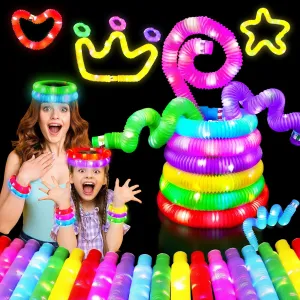 Bulk Classroom Supplies$Led Necklace Bracelet Goodie Bag Stuffers Neon Decor for Birthday Camping Dance 4th of July 24 intensive gallop veteran learner Pcs Large Glow Sticks for Kids$Light Up Party Favors Pop Toys$Glow In The Dark 