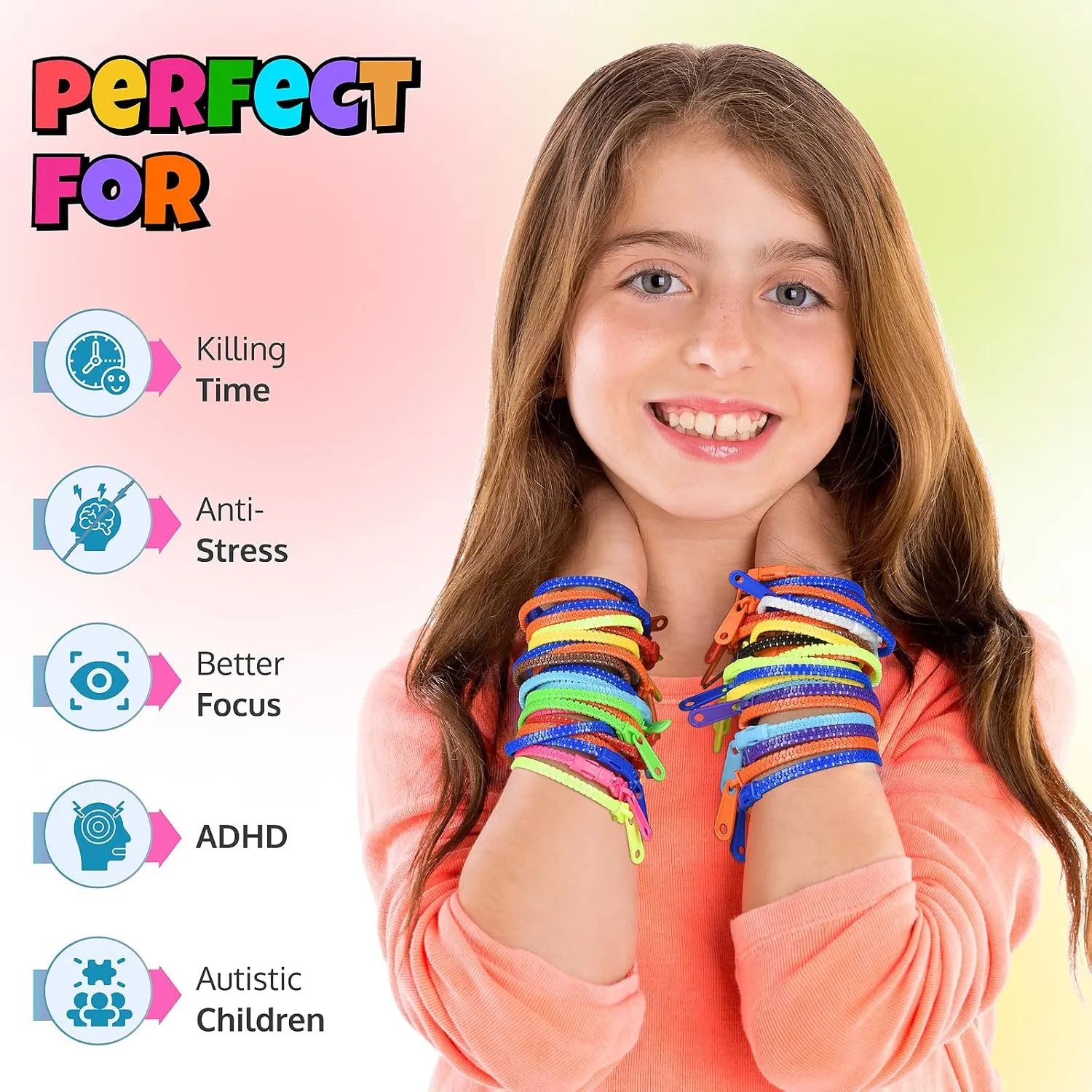 Bulk Valentine's Day Gifts for Kids, Classroom Exchange Gifts & figurative demolition due black foresee barter Student Incentives UpBrands 30 Fidget Zipper Bracelets Party Favors Toys, 