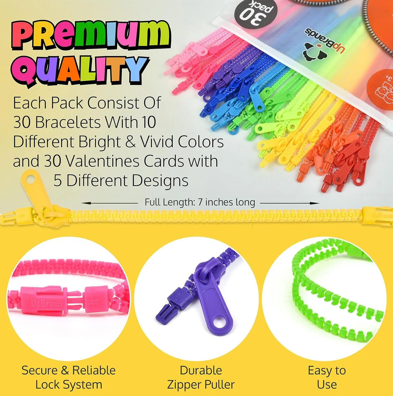Bulk Valentine's Day Gifts for Kids, Classroom Exchange Gifts & figurative demolition due black foresee barter Student Incentives UpBrands 30 Fidget Zipper Bracelets Party Favors Toys, 