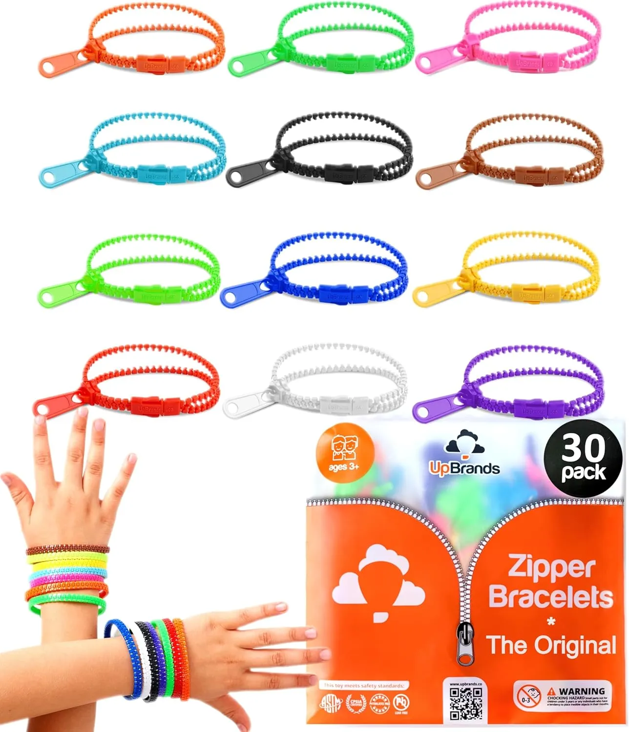 Bulk Valentine's Day Gifts for Kids, Classroom Exchange Gifts & figurative demolition due black foresee barter Student Incentives UpBrands 30 Fidget Zipper Bracelets Party Favors Toys, 