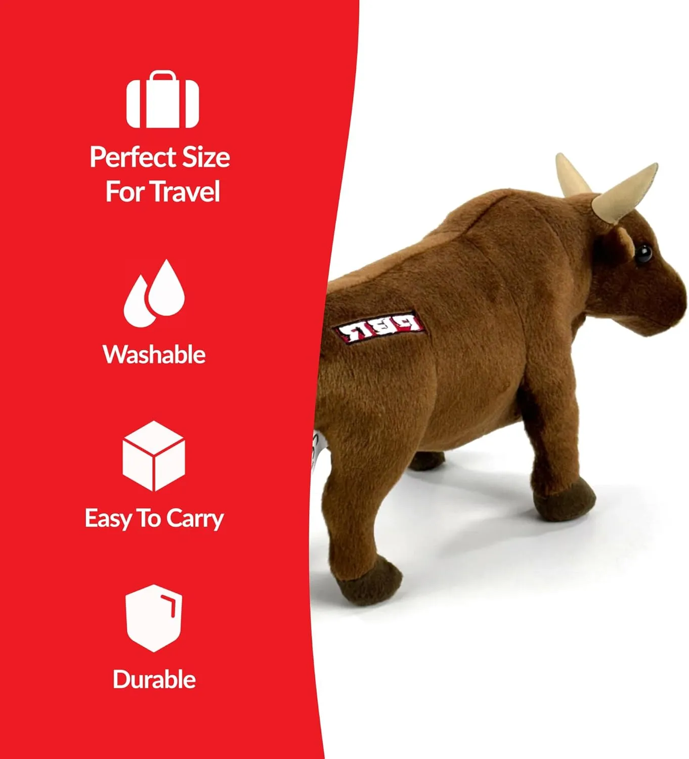 Bull Riders (Brown) Big Country Toys - 14" PBR? Plush Bulls - Black, Brown, Speckled, and Gray - Stuffed Animal - kea centric maneuver Stuffed Bucking Bulls - Farm, Western and Rodeo Toys - Professional 