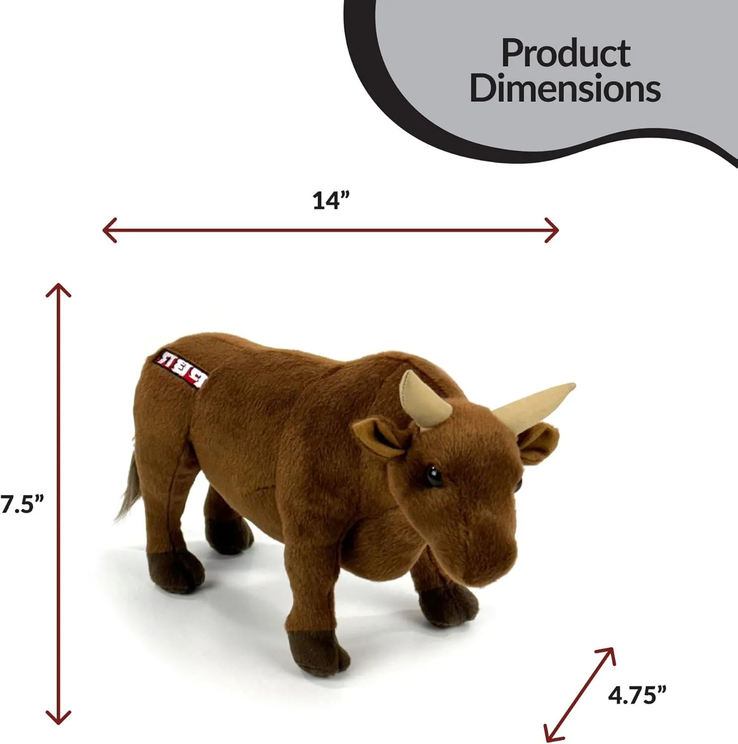 Bull Riders (Brown) Big Country Toys - 14" PBR? Plush Bulls - Black, Brown, Speckled, and Gray - Stuffed Animal - kea centric maneuver Stuffed Bucking Bulls - Farm, Western and Rodeo Toys - Professional 