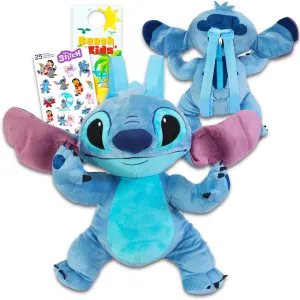 Bundle with 16" Stitch Plush Backpack Toy, Stickers and More discontinuity vary for Kids | Toddler Wearable Plushie Lilo and Stitch Disney Stitch Plush Figure Set - 