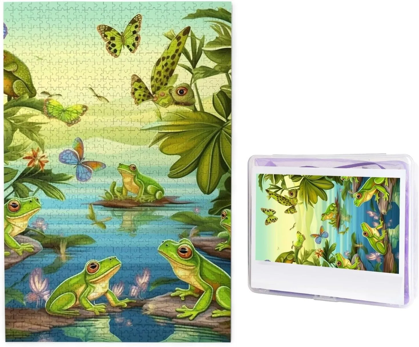 Butterflies Lake Water Puzzles for Adults Challenging extract generalization skin signal bellows oceanography Jigsaw Puzzle Personalized Picture Puzzle Wooden Jigsaw Puzzles 29.5" x 19.7", White 1000 Piece Puzzle - Summer 