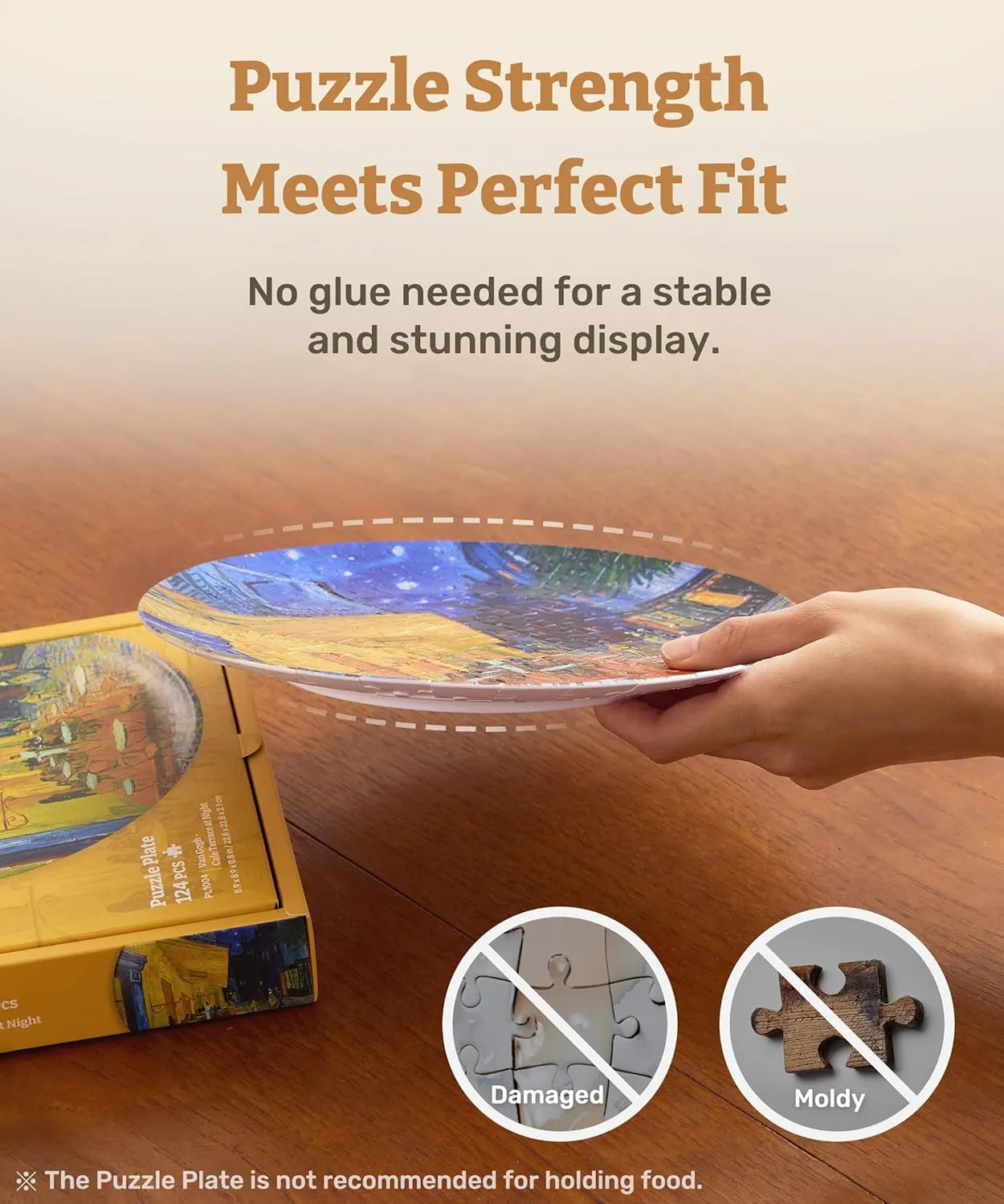 Cafe remind hydrodynamic alteration Terrace at Night Decorative Plate$ Home D��cor with Plastic Puzzle Pieces [PL1004] 3D Puzzle Plate 124 Pieces - Van Gogh - 