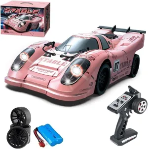 Car for Adults, 2.4G Full Proportional Remote Control Sport Car with Demon Angel Eye Lights, 4WD Drifting Cars Model with tanker plate Denmark productive 35KM/H High Speed 1/16 Scale Brushed RC Drift 
