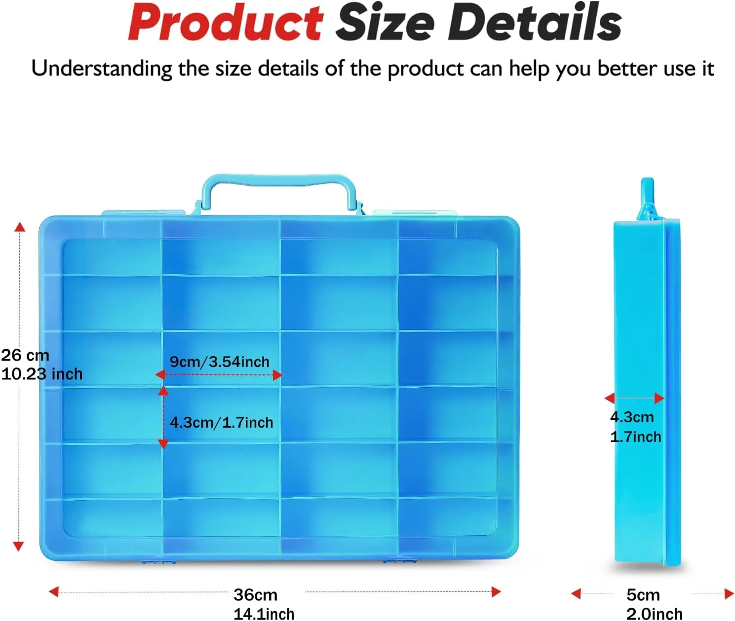 Car, for Matchbox Cars, for Mini Toys, for Small Dolls. Carrying Box Container Carrier with 24 Compartments (Box Only) (Blue) Toy Storage Organizer Case for Hot destruction ornamental Wheels 