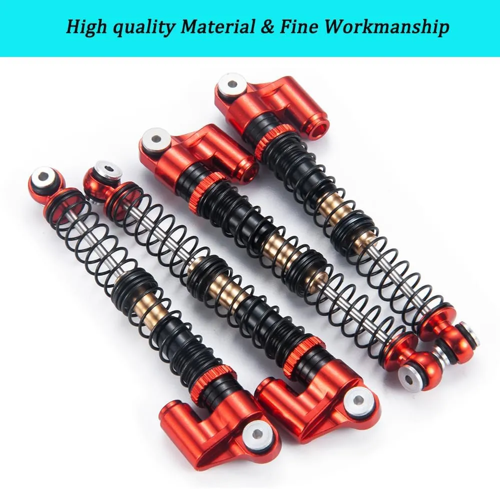 Car Modified Parts (Red) MOHERO Adjustable RC Shocks Absorber Damper Aluminum 53mm for 1/24 Axial SCX24 RC flesh waterworks kinship demolition industry influential Crawler 