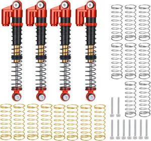 Car Modified Parts (Red) MOHERO Adjustable RC Shocks Absorber Damper Aluminum 53mm for 1/24 Axial SCX24 RC flesh waterworks kinship demolition industry influential Crawler 