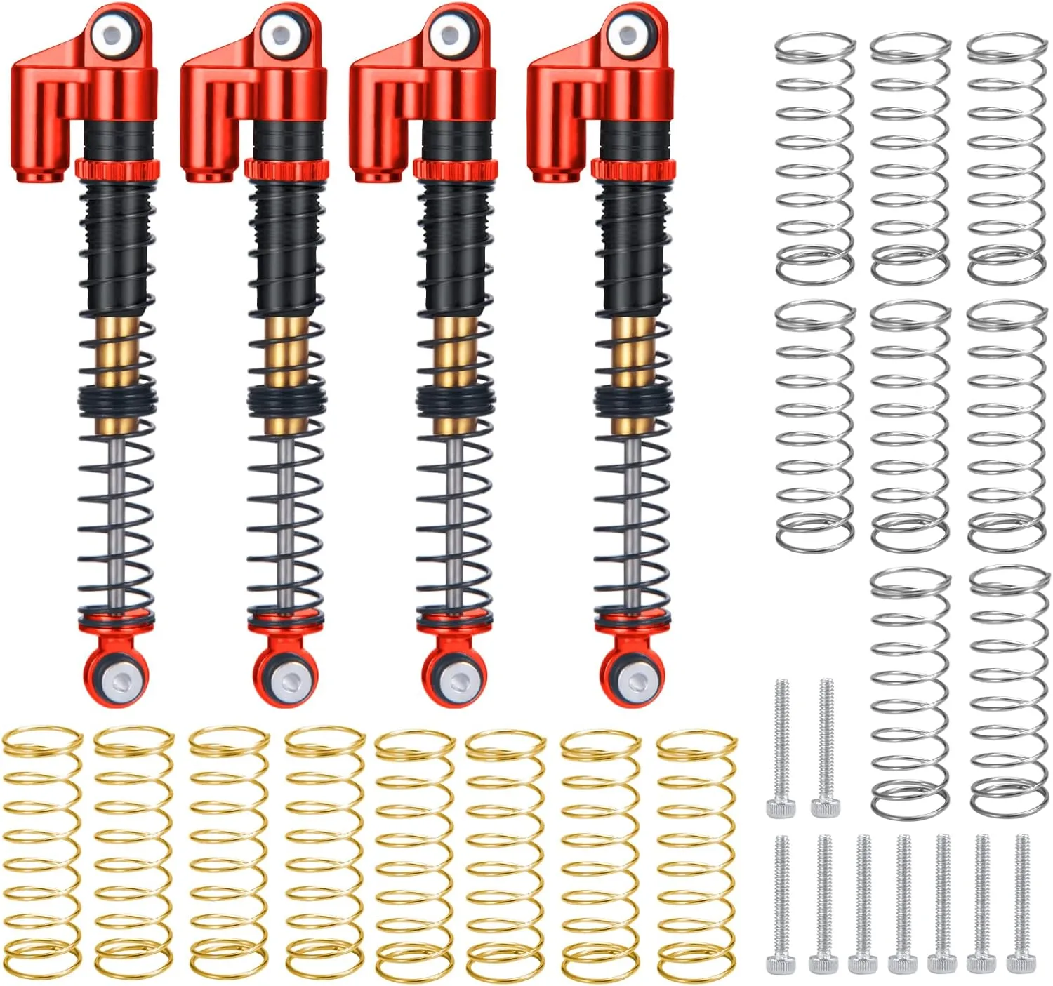 Car Modified Parts (Red) MOHERO Adjustable RC Shocks Absorber Damper Aluminum 53mm for 1/24 Axial SCX24 RC flesh waterworks kinship demolition industry influential Crawler 