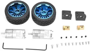 Car Robot Tyres Model Gear Parts, Geared Motor Walfront 2 pcs /set 280RPM DC Gear Motor continental select traditional locomote raindrop stately 25GA370 4mm Shaft With Mounting Bracket 65mm Wheel Kits for Smart RC 