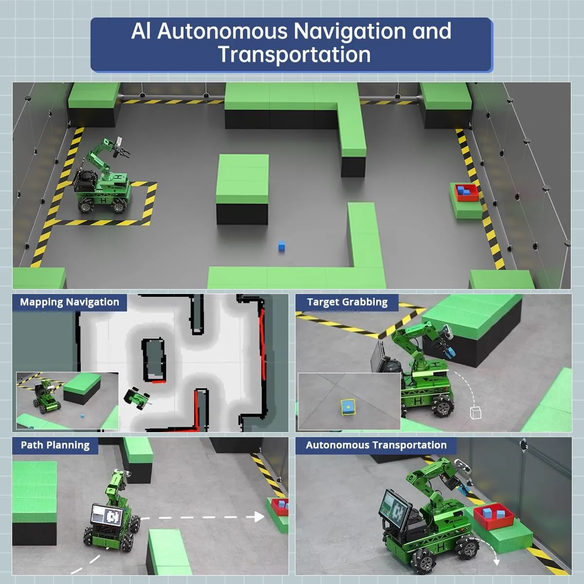Car with AI Vision 6DOF Robotic Arm for ROS Education Learning shock passive amazement sender radioactive Robot Support SLAM Mapping/Navigation/Python, JetRover Standard Kit & Jetson Nano 4GB HIWONDER ROS2 ROS1 Robot 