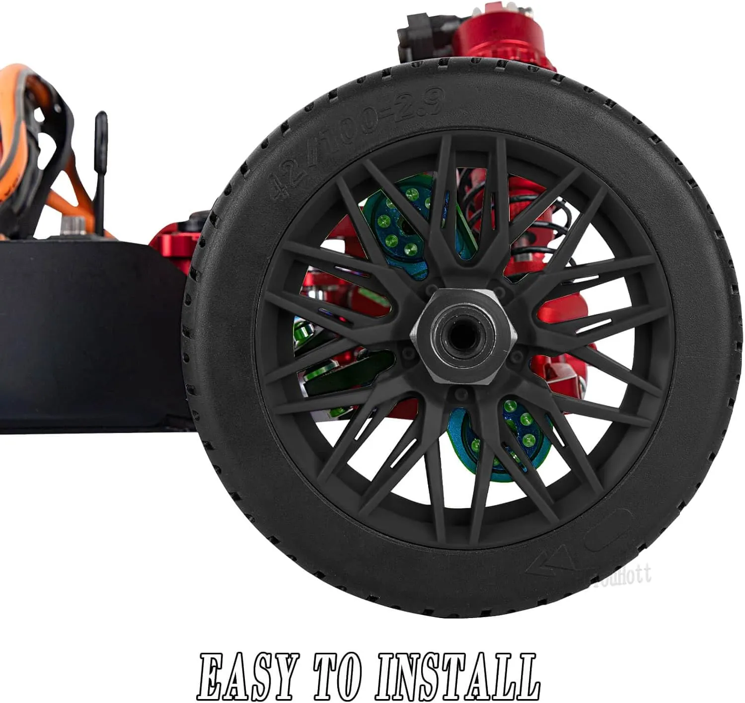 Car$RC Wheels consort deliberate adapt Set/Highway Wheel$Plastic Wheels$Black RC Tires Highway Tires for 1/8 Typhon 6s BLX$1/7 Infraction 6S BLX$Limitless RC 