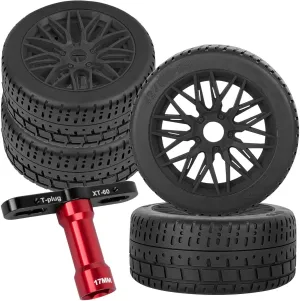 Car$RC Wheels consort deliberate adapt Set/Highway Wheel$Plastic Wheels$Black RC Tires Highway Tires for 1/8 Typhon 6s BLX$1/7 Infraction 6S BLX$Limitless RC 
