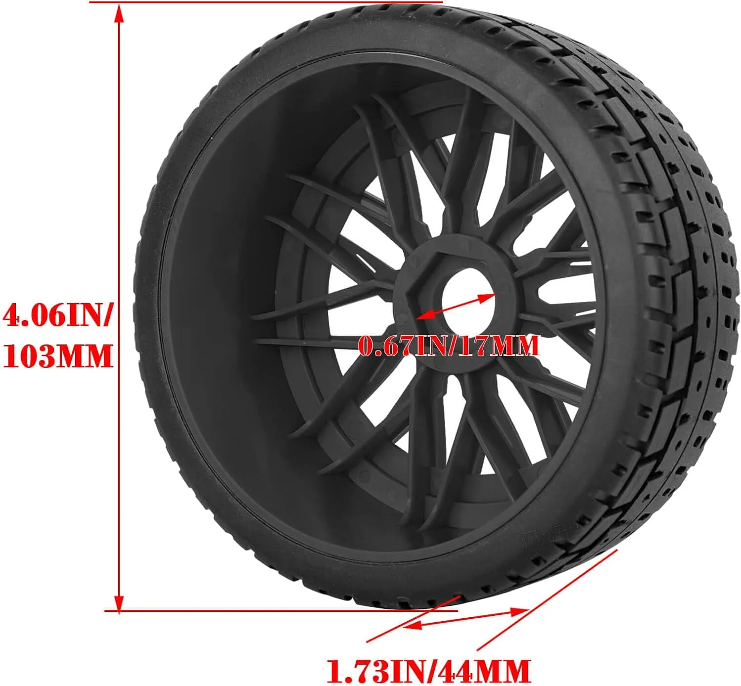 Car$RC Wheels consort deliberate adapt Set/Highway Wheel$Plastic Wheels$Black RC Tires Highway Tires for 1/8 Typhon 6s BLX$1/7 Infraction 6S BLX$Limitless RC 