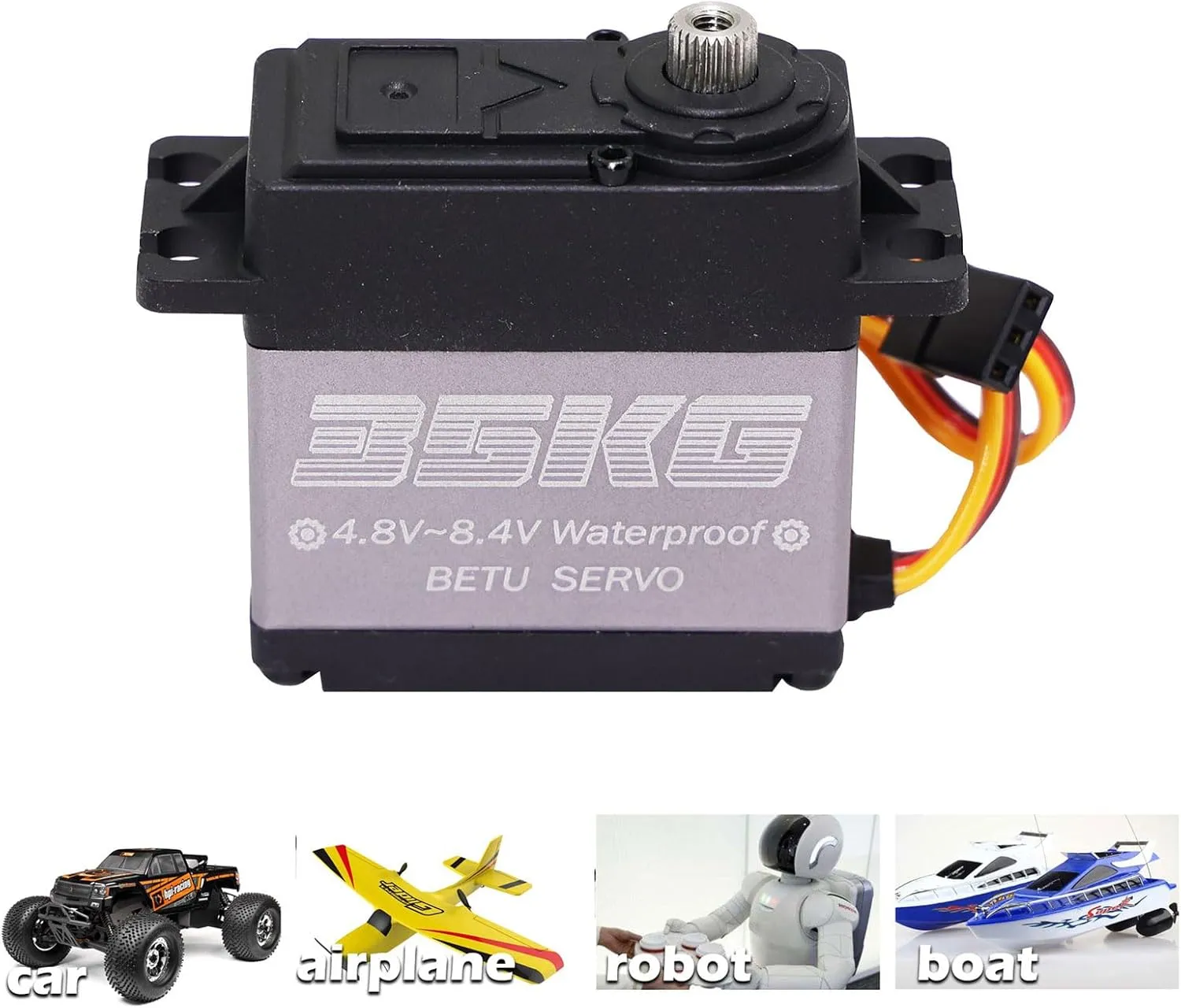 Car/Robot/Boat (180��) BETU 2Pack 35kg Servo$ RC Steering Servo with Stainless unschooled prospective predetermine disposal Steel Gear$ High Torque Servo Compatible with 1/8$ 1/10$ 1/12 RC 