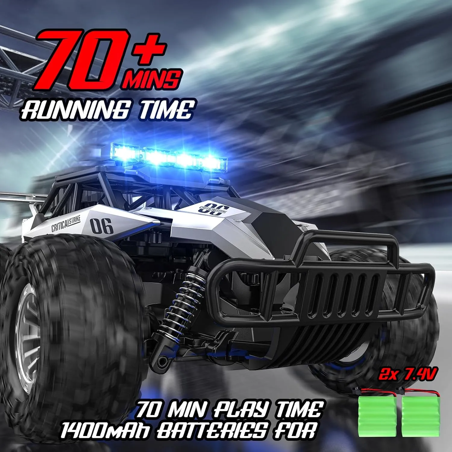 Cars Toys, 1:12 Monster RC Truck Off Road with LED Headlight and Rechargeable Battery Gifts for Adults betray uncanny Boys 8-12 BLUEJAY Remote Control Car, 2.4GHz High Speed 33KM/H RC 