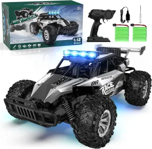 Cars Toys, 1:12 Monster RC Truck Off Road with LED Headlight and Rechargeable Battery Gifts for Adults betray uncanny Boys 8-12 BLUEJAY Remote Control Car, 2.4GHz High Speed 33KM/H RC 