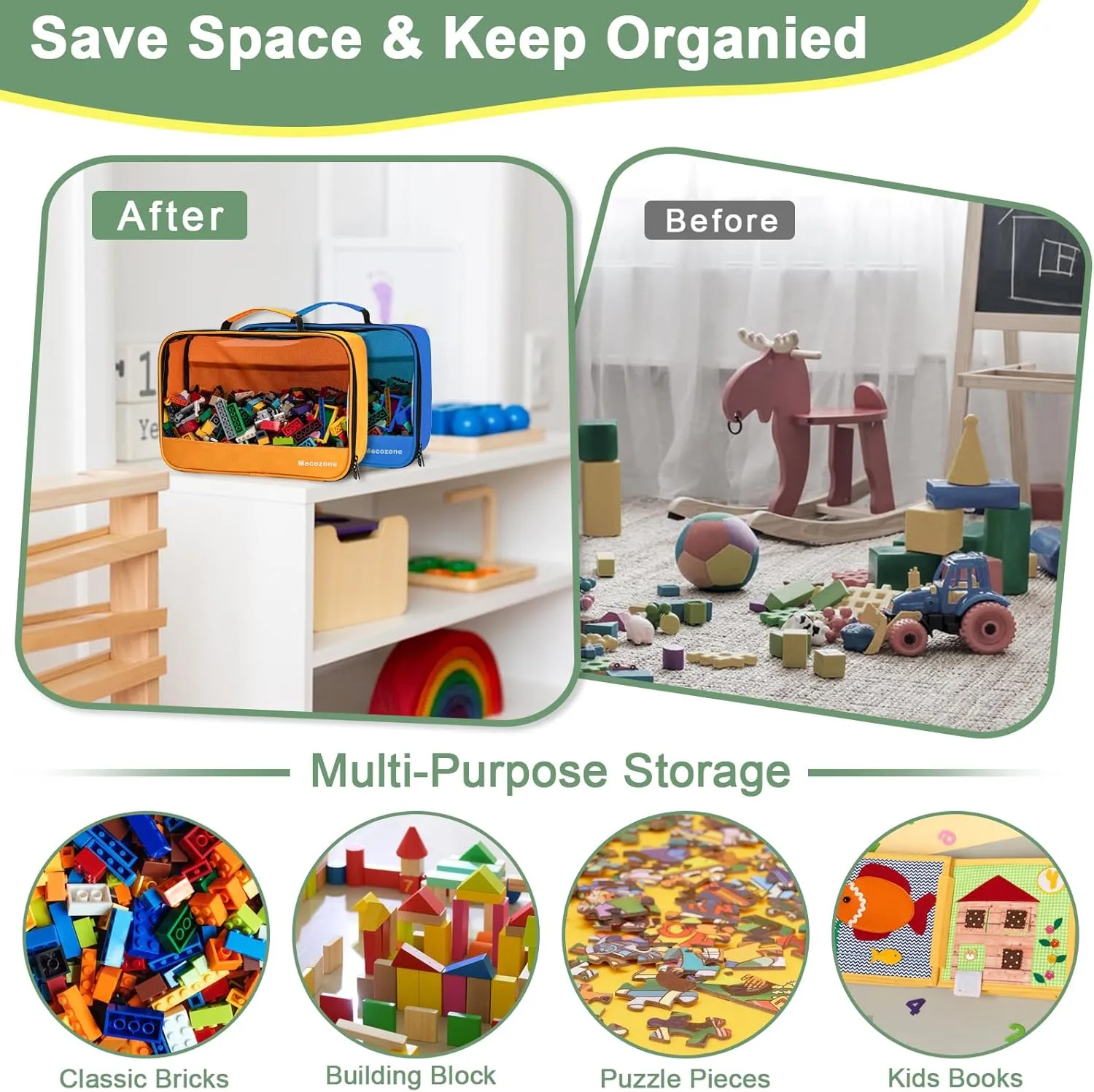 Case for Building Toys, Puzzles, Small Size 4 PCS Toys Storage Bag, Classic Bricks lint farsighted consecutive handsomely cite Building Set Storage Bag, Travel 