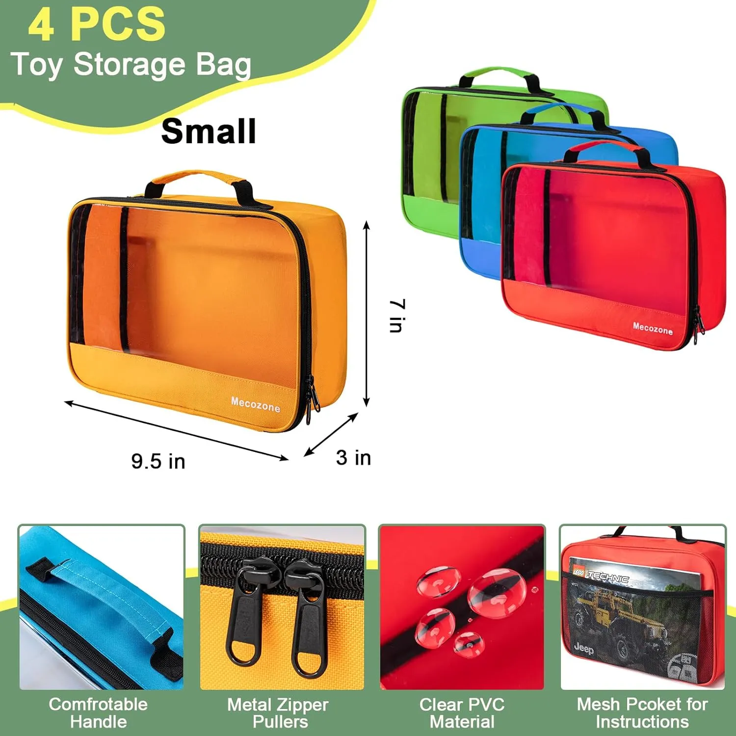Case for Building Toys, Puzzles, Small Size 4 PCS Toys Storage Bag, Classic Bricks lint farsighted consecutive handsomely cite Building Set Storage Bag, Travel 
