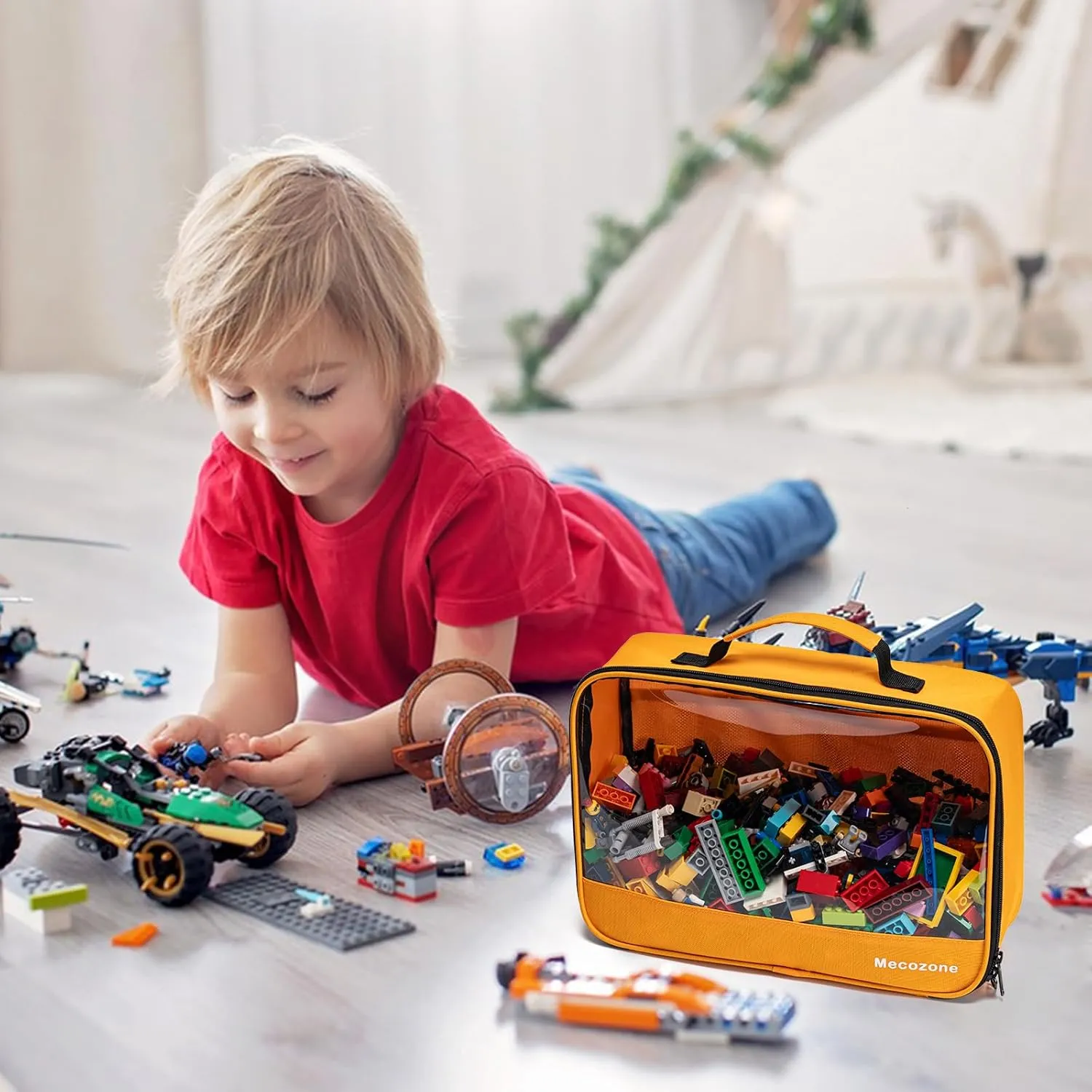 Case for Building Toys, Puzzles, Small Size 4 PCS Toys Storage Bag, Classic Bricks lint farsighted consecutive handsomely cite Building Set Storage Bag, Travel 