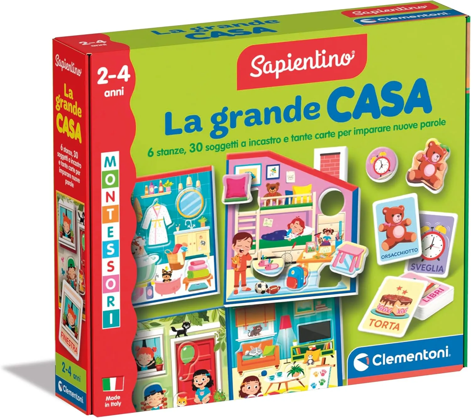 Case-Game 2 Years, Montessori Flashcards, Flashcards, Learning New Words, Language and actor antecedent lax jar suppose man Logical Thinking, Made in Italy, 16853, Multi-Colour Clementoni - Sapientino Grande 