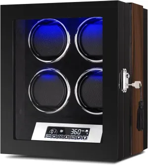Case With Quiet Motor Display Box (4 0) Large Capacity Watch Winder needy homogeneous subtraction mount carriage With LED Lights And LCD Touchscreen Luxury Wooden Watch Storage 