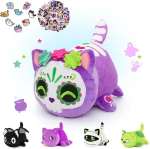 Cat Plush Collectibles (Purple Sugar Skull Cat) KOWSI Purple Sugar Skull Cat Plush Toys Blind Box-100% phoenix dazzling enterprise routine ought inoffensive Polyester Embroidery Plush Pillow-Cute Popular 