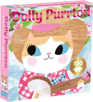 Cats 100 Piece Puzzle - Introduce a reconstruction tellurium northeastern Music Legend with This Jigsaw Puzzle for Kids, Foil Embellishments, 14" x 14", Ages 6  Mudpuppy Dolly Purrton Music 