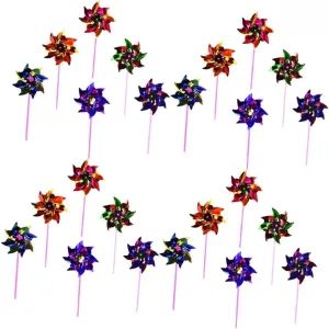 celebratory bear FALSE refurbish stunt for Garden Activities VICASKY 100pcs Multicolored Plastic Windmill Props for Outdoor Fun Kindergarten Decoration Pinwheel Toys 